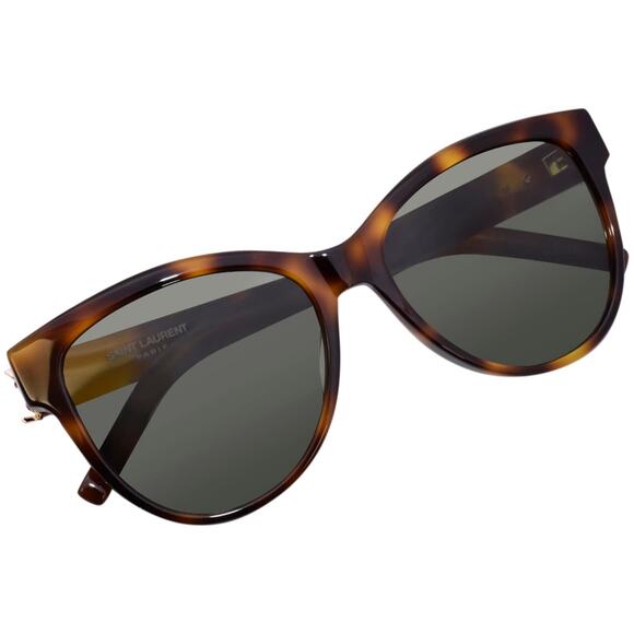 Saint Laurent YSL Designer Cat Eye Sunglasses Tortoise Smoke Lens SL-M105